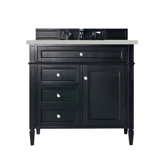 Brittany 36" Single Vanity, Black Onyx w/ 3 CM Lime Delight Silestone Top