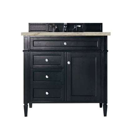 Brittany 36" Single Vanity, Black Onyx, w/ 3 CM Tajnar Eclos Top