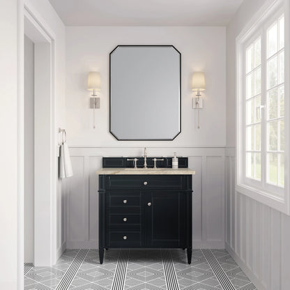 Brittany 36" Single Vanity, Black Onyx, w/ 3 CM Tajnar Eclos Top, view 2