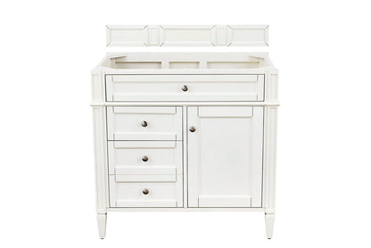 Brittany 36" Single Vanity in Bright White, w/ 3 CM Siberian Silestone Top, view 2