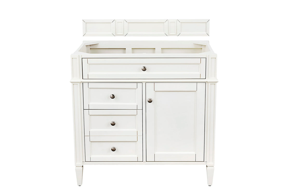 Brittany 36" Single Vanity, Bright White w/ 3 CM White Zeus Silestone Top, view 2