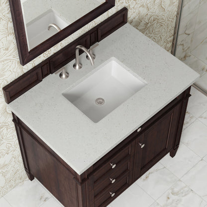 Brittany 36" Single Vanity, Burnished Mahogany w/ 3 CM Lime Delight Silestone Top, view 6