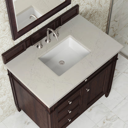 Brittany 36" Single Vanity, Burnished Mahogany, w/ 3 CM Siberian Silestone Top, view 5