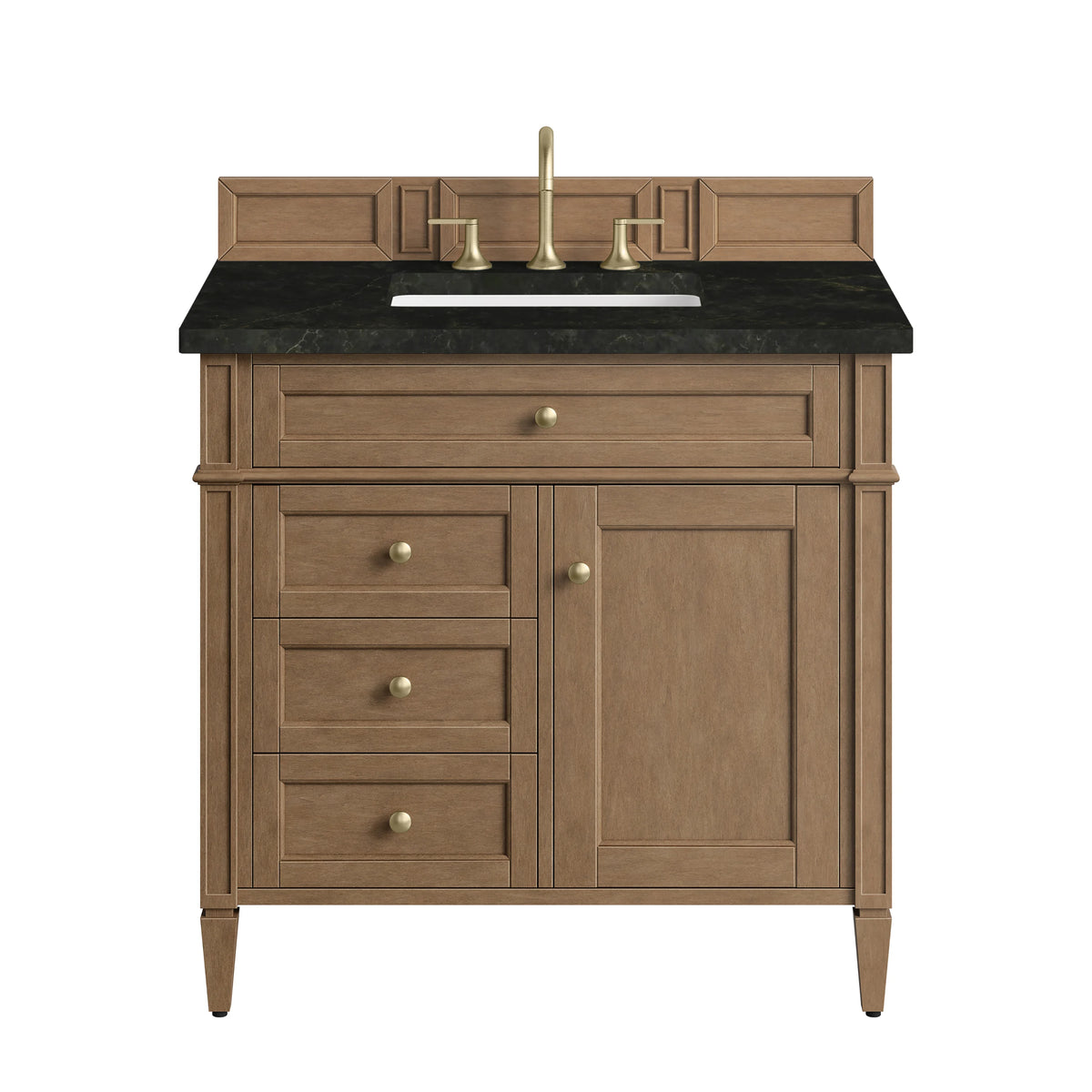 Brittany 36" Single Vanity, Pecan w/ 3 CM Phantome Eclos Top