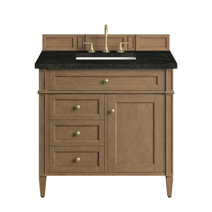 Brittany 36" Single Vanity, Pecan w/ 3 CM Phantome Eclos Top