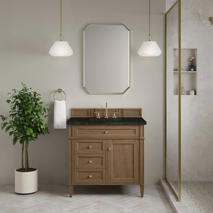 Brittany 36" Single Vanity, Pecan w/ 3 CM Phantome Eclos Top, view 2