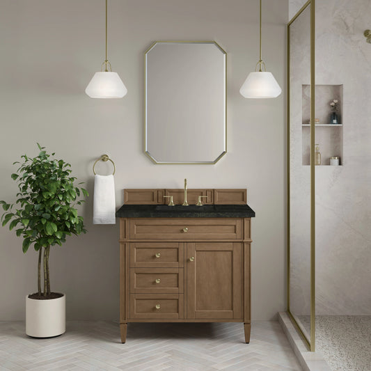 Brittany 36" Single Vanity, Pecan w/ 3 CM Phantome Eclos Top, view 2