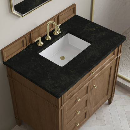 Brittany 36" Single Vanity, Pecan w/ 3 CM Phantome Eclos Top, view 6