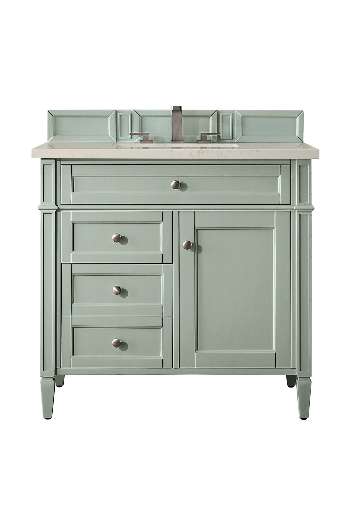 Brittany 36" Single Vanity, Sage Green, w/ 3 CM Siberian Silestone Top