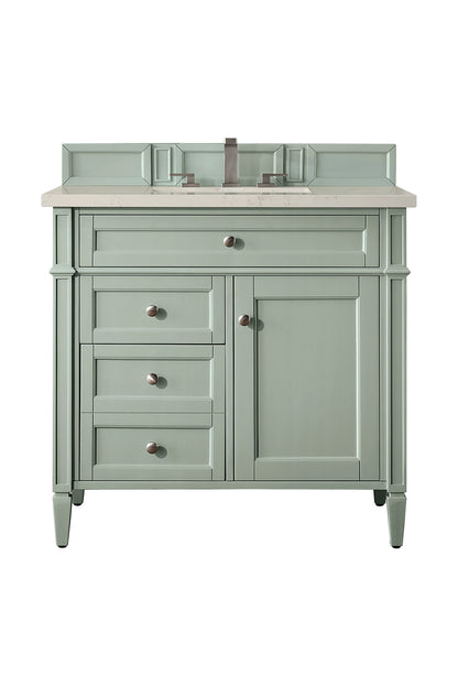 Brittany 36" Single Vanity, Sage Green, w/ 3 CM Siberian Silestone Top