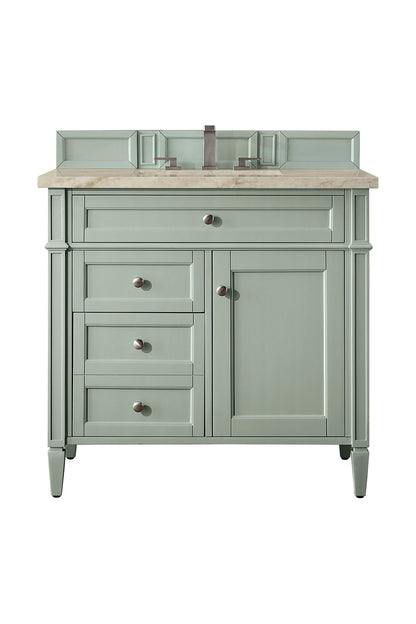 Brittany 36" Single Vanity, Sage Green, w/ 3 CM Tajnar Eclos Top