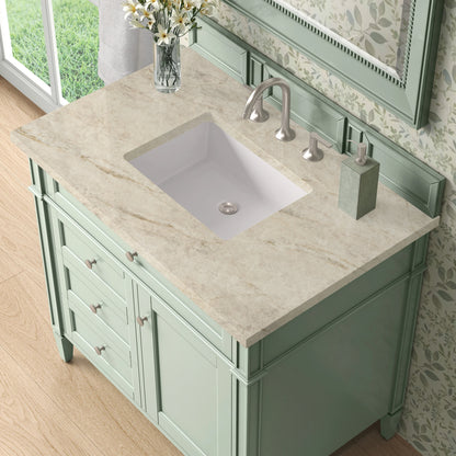 Brittany 36" Single Vanity, Sage Green, w/ 3 CM Tajnar Eclos Top, view 5