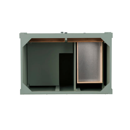 Brittany 36" Single Vanity, Smokey Celadon w/ Single Hole 3 CM White Zeus Top & Backsplash, view 3