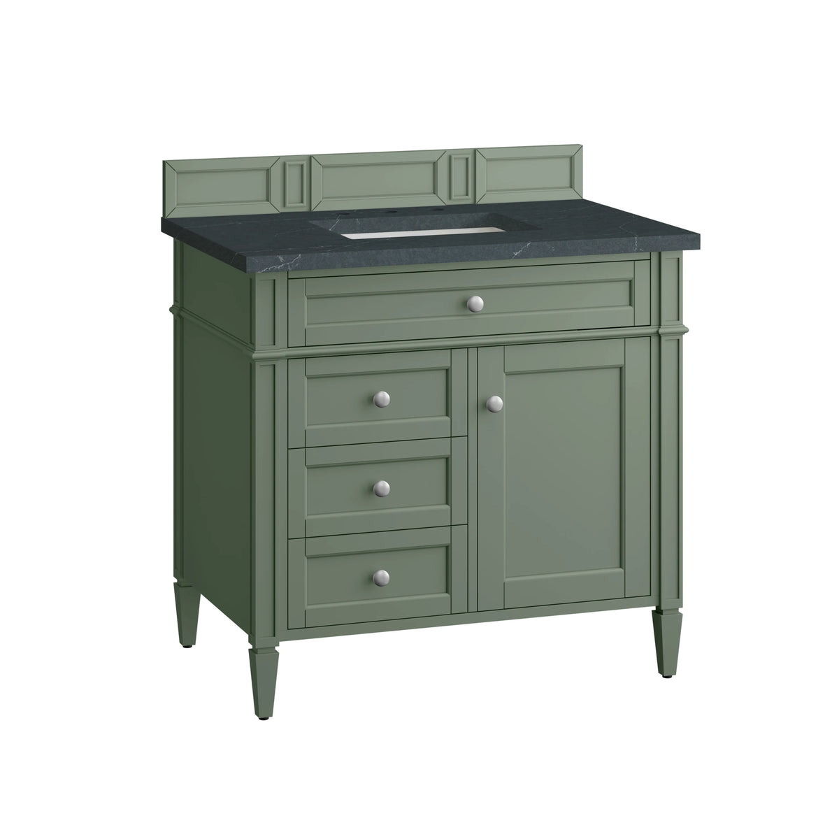 Brittany 36" Single Vanity, Smokey Celadon w/ 3 CM Charcoal Soapstone Top, view 6