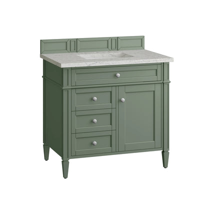 Brittany 36" Single Vanity, Smokey Celadon w/ 3 CM Eternal Jasmine Pearl Top, view 6