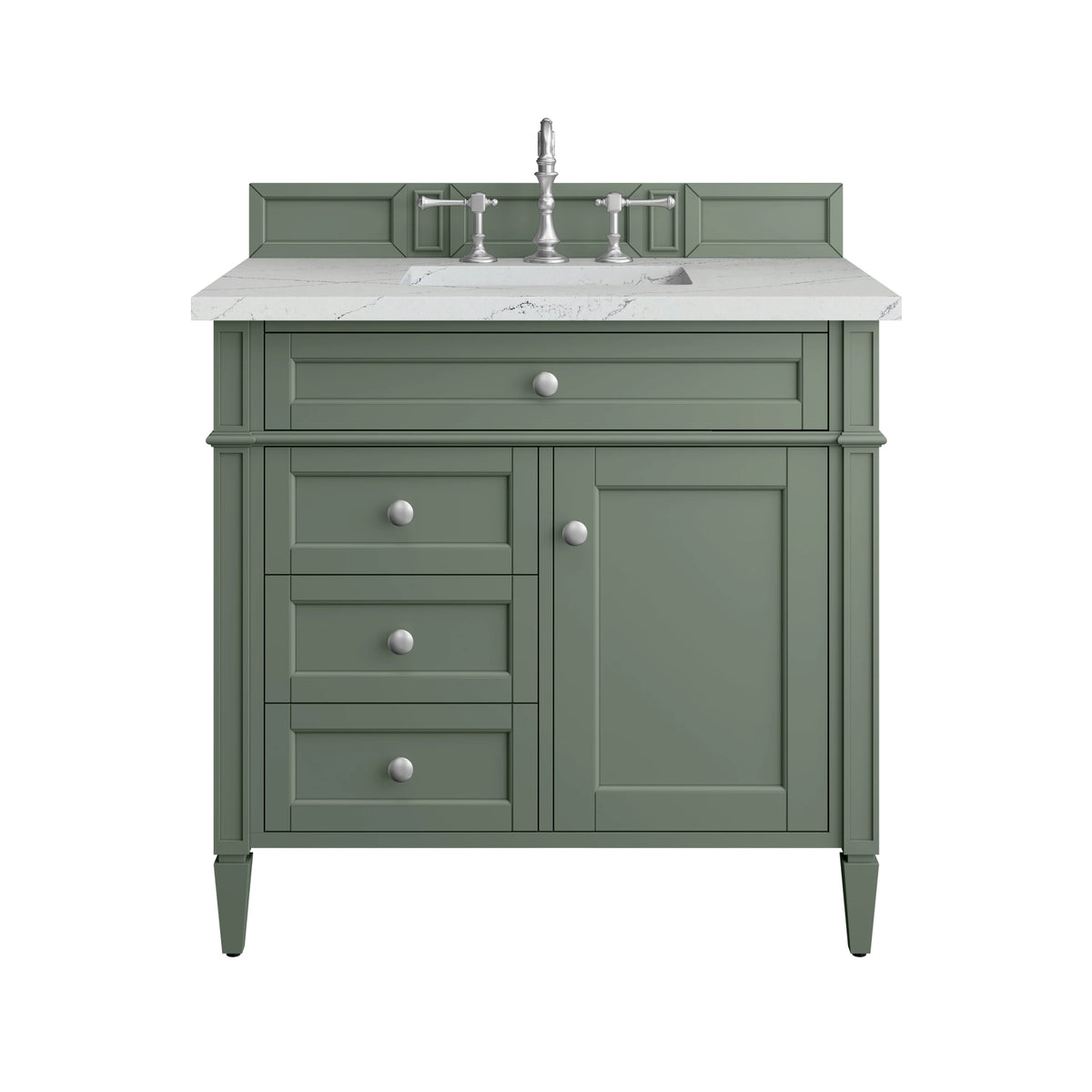 Brittany 36" Single Vanity, Smokey Celadon w/ 3 CM Ethereal Noctis Top