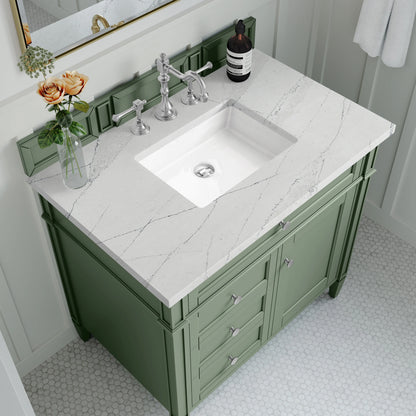 Brittany 36" Single Vanity, Smokey Celadon w/ 3 CM Ethereal Noctis Top, view 5