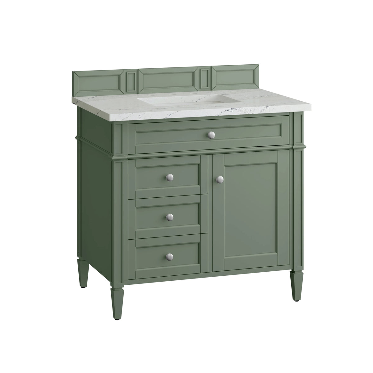 Brittany 36" Single Vanity, Smokey Celadon w/ 3 CM Ethereal Noctis Top, view 6