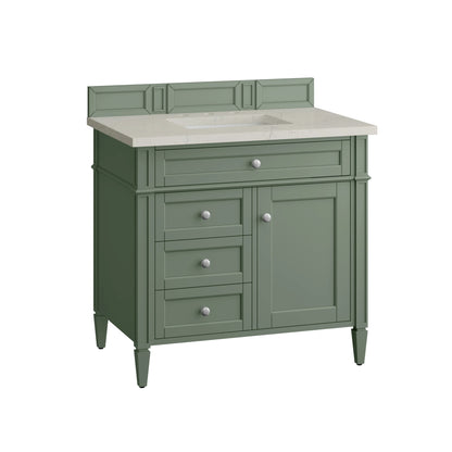 Brittany 36" Single Vanity, Smokey Celadon, w/ 3 CM Siberian Silestone Top, view 6