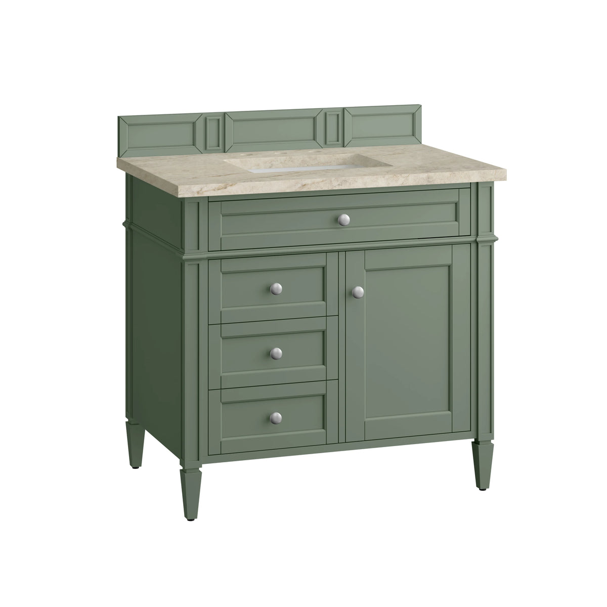 Brittany 36" Single Vanity, Smokey Celadon, w/ 3 CM Tajnar Eclos Top, view 6