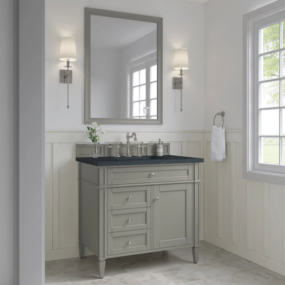 Brittany 36" Single Vanity, Urban Gray w/ 3 CM Charcoal Soapstone Silestone Top, view 3
