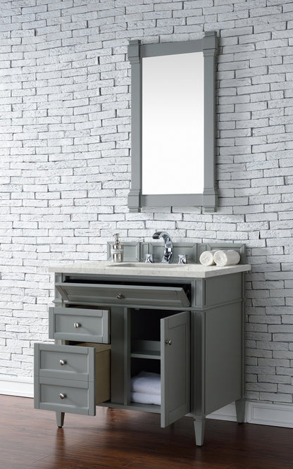 Brittany 36" Single Vanity, Urban Gray w/ 3 CM Eternal Jasmine Pearl Silestone Top, view 4