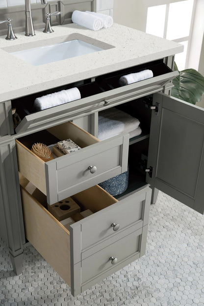Brittany 36" Single Vanity, Urban Gray w/ 3 CM Lime Delight Silestone Top, view 4
