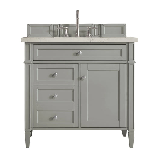 Brittany 36" Single Vanity, Urban Gray, w/ 3 CM Siberian Silestone Top