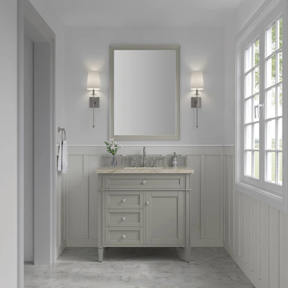 Brittany 36" Single Vanity, Urban Gray, w/ 3 CM Tajnar Eclos Top, view 2
