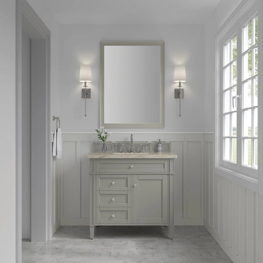 Brittany 36" Single Vanity, Urban Gray, w/ 3 CM Tajnar Eclos Top, view 2