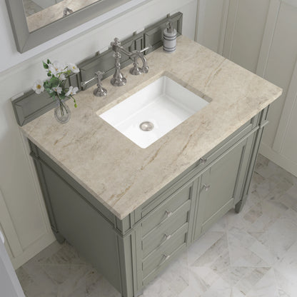 Brittany 36" Single Vanity, Urban Gray, w/ 3 CM Tajnar Eclos Top, view 5