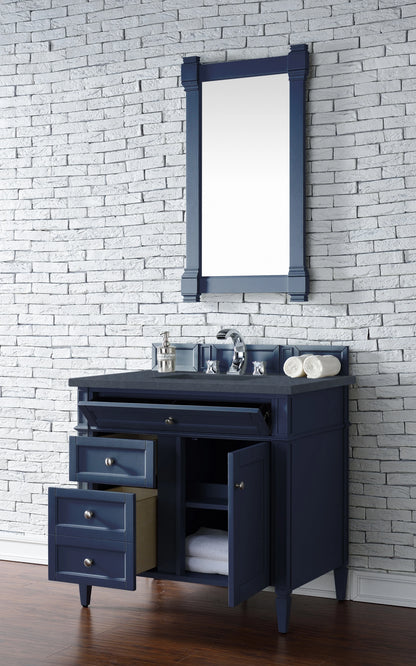 Brittany 36" Single Vanity, Victory Blue w/ 3 CM Charcoal Soapstone Silestone Top, view 4