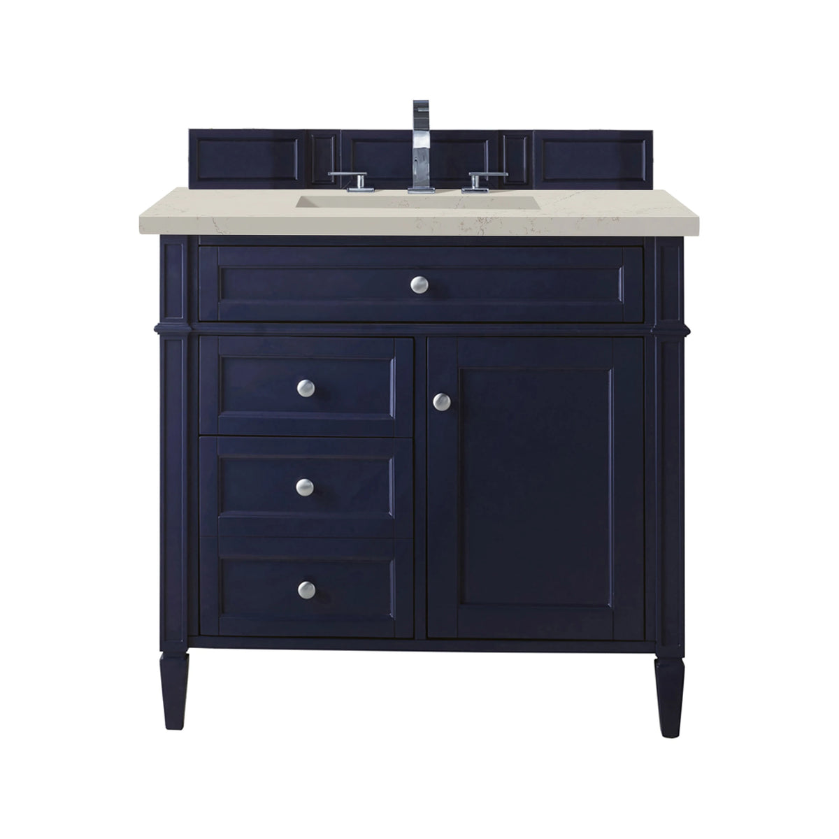 Brittany 36" Single Vanity, Victory Blue, w/ 3 CM Siberian Silestone Top