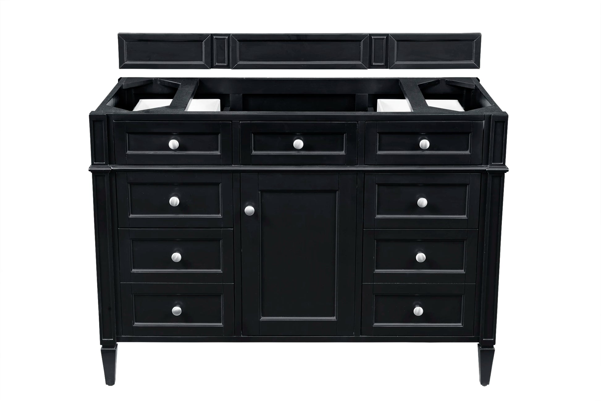 Renovate for Less Atlanta Brittany 48" Single Vanity, Black Onyx w/ 3 CM Cala Blue Silestone Top, view 2