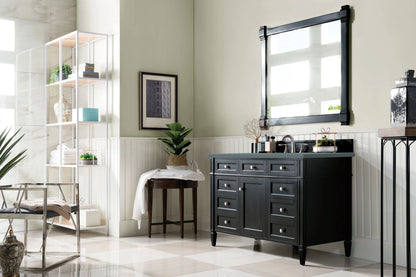 Renovate for Less Atlanta Brittany 48" Single Vanity, Black Onyx w/ 3 CM Cala Blue Silestone Top, view 4