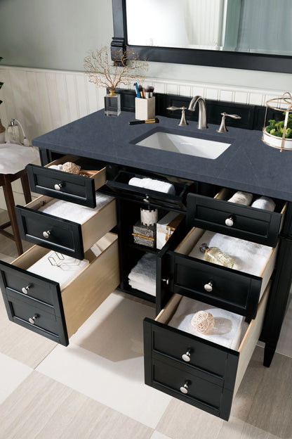 Brittany 48" Single Vanity, Black Onyx w/ 3 CM Charcoal Soapstone Silestone Top, view 5