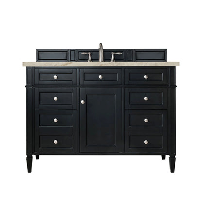 Brittany 48" Single Vanity, Black Onyx, w/ 3 CM Tajnar Eclos Top