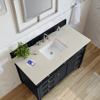 Brittany 48" Single Vanity, Black Onyx, w/ 3 CM Siberian Silestone Top w/FreePower Wireless Charger, view 8