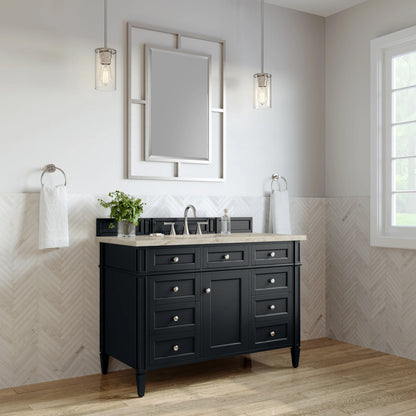 Brittany 48" Single Vanity, Black Onyx, w/ 3 CM Tajnar Eclos Top w/FreePower Wireless Charger, view 6