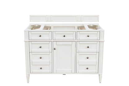 Brittany 48" Single Vanity, Bright White w/ 3 CM Charcoal Soapstone Silestone Top, view 2