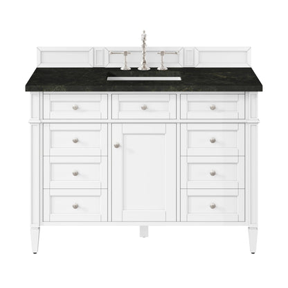 Brittany 48" Single Vanity in Bright White, w/ 3 CM Phantome Eclos Top