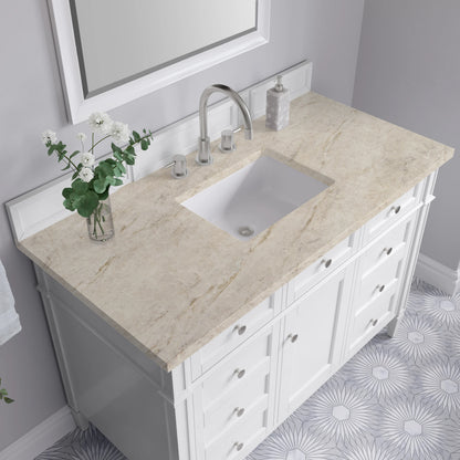 Brittany 48" Single Vanity in Bright White, w/ 3 CM Tajnar Eclos Top, view 6