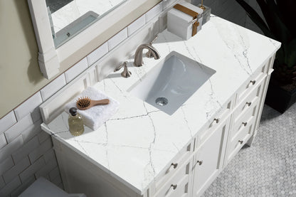 Brittany 48" Single Vanity, Bright White w/ 3 CM Ethereal Noctis Silestone Top w/FreePower Wireless Charger, view 7