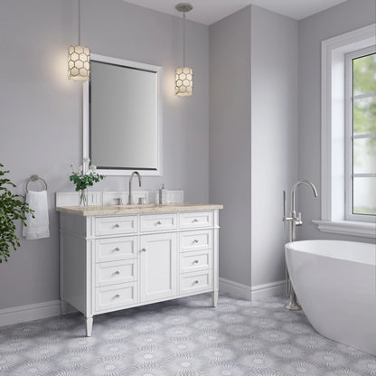 Brittany 48" Single Vanity in Bright White, w/ 3 CM Tajnar Eclos Top w/FreePower Wireless Charger, view 6