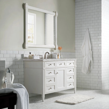 Brittany 48" Single Vanity, Bright White w/ 3 CM Victorian Silver Silestone Top w/FreePower Wireless Charger, view 7