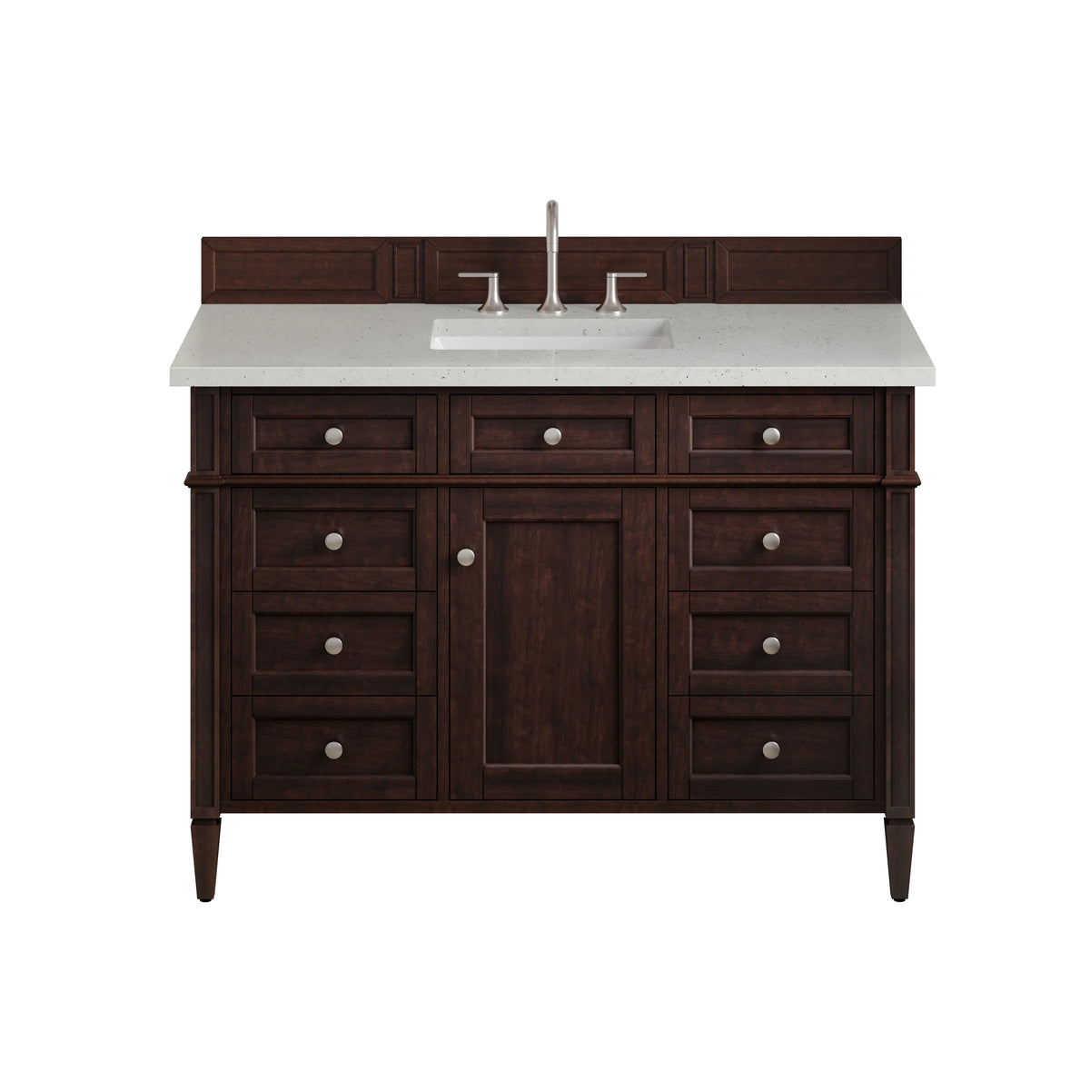 Brittany 48" Single Vanity, Burnished Mahogany w/ 3 CM Lime Delight Silestone Top