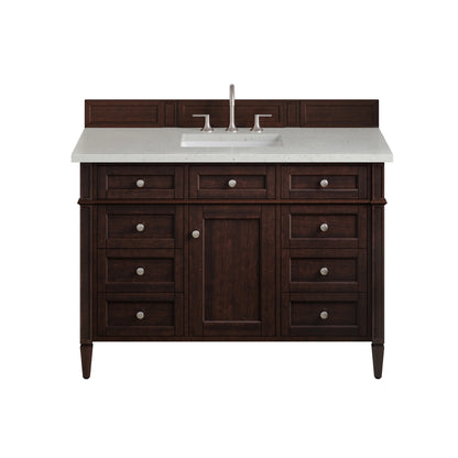 Brittany 48" Single Vanity, Burnished Mahogany w/ 3 CM Lime Delight Silestone Top
