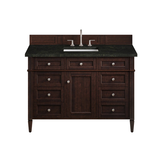 Brittany 48" Single Vanity, Burnished Mahogany, w/ 3 CM Phantome Eclos Top