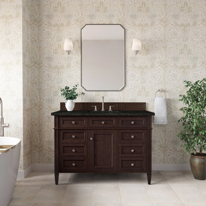 Brittany 48" Single Vanity, Burnished Mahogany, w/ 3 CM Phantome Eclos Top, view 3