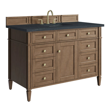 Brittany 48" Single Vanity, Pecan w/ 3 CM Charcoal Soapstone Silestone Top, view 11